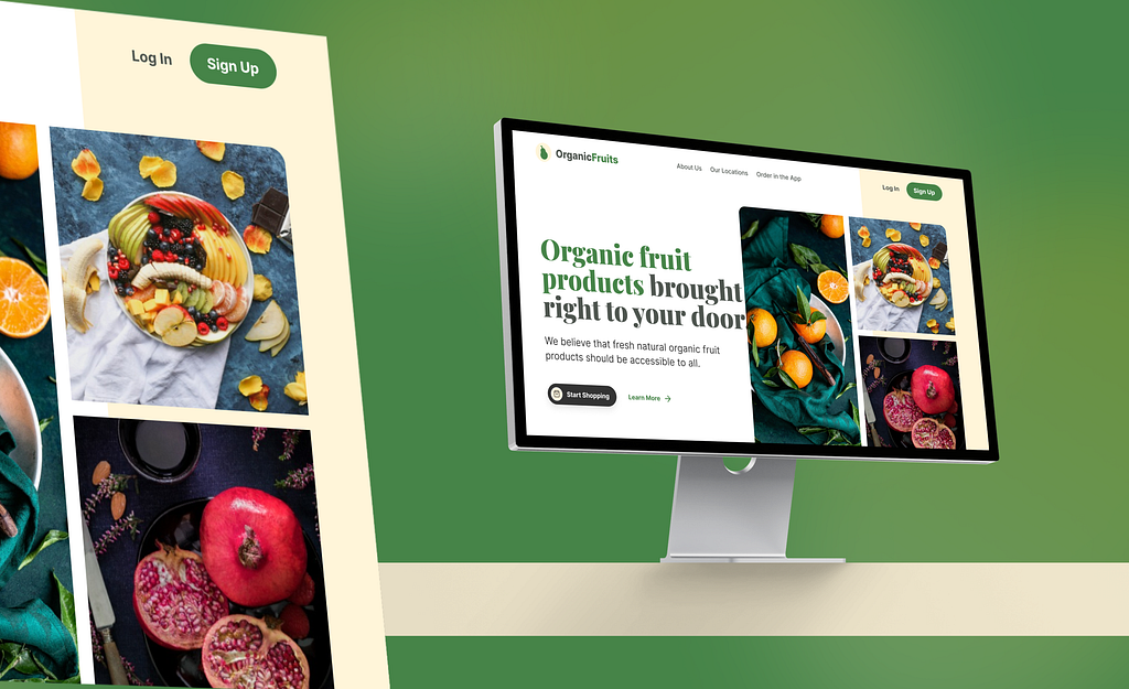 Fruits Website Figma UI